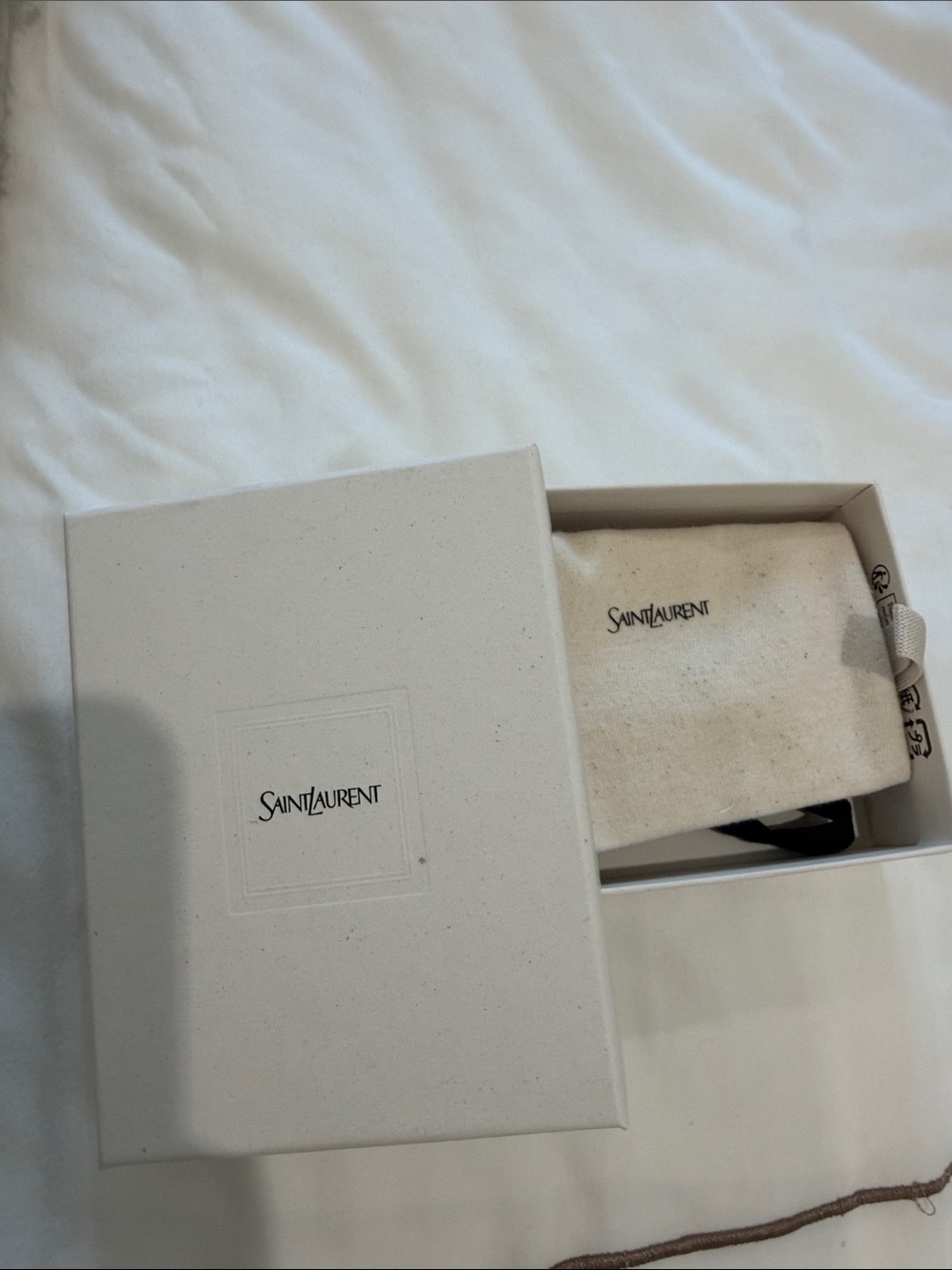 Saint Laurent Cream Box and Branded Dust Bag